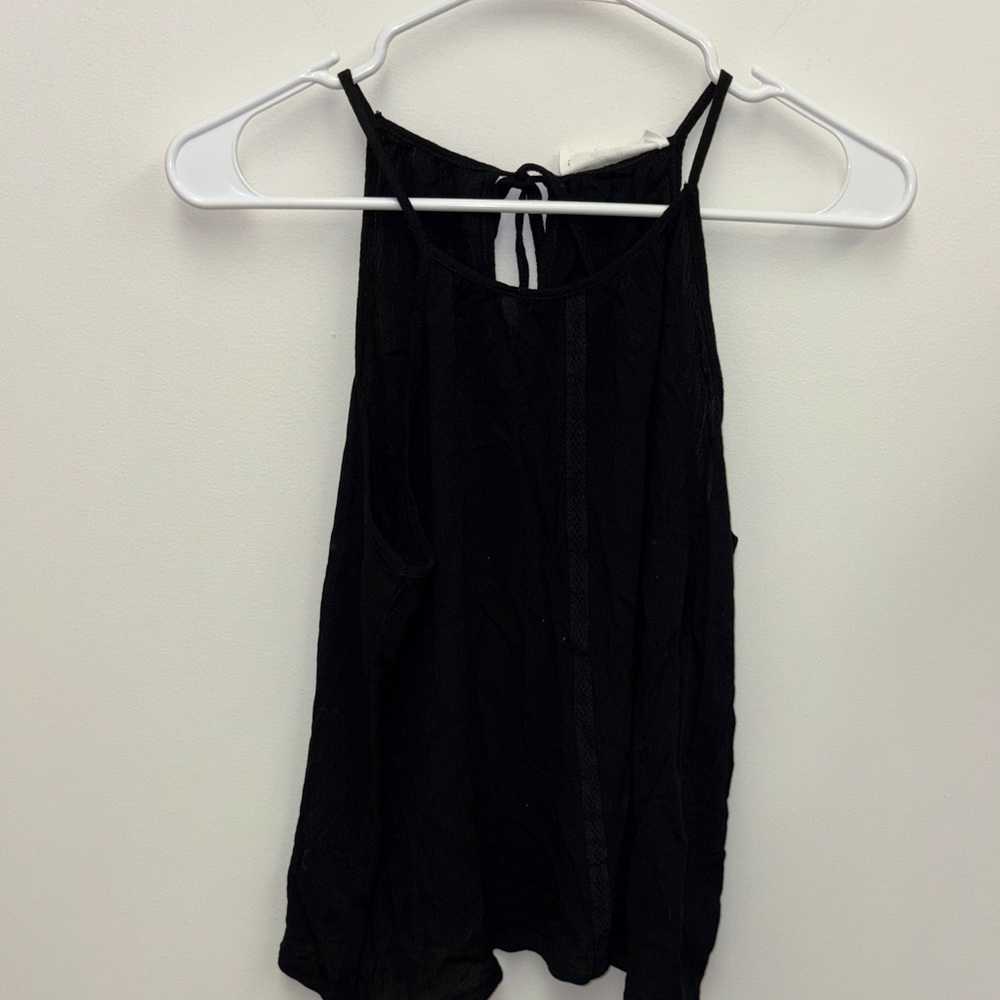 Hippie Rose Black Halter Tie-Back Tank Top